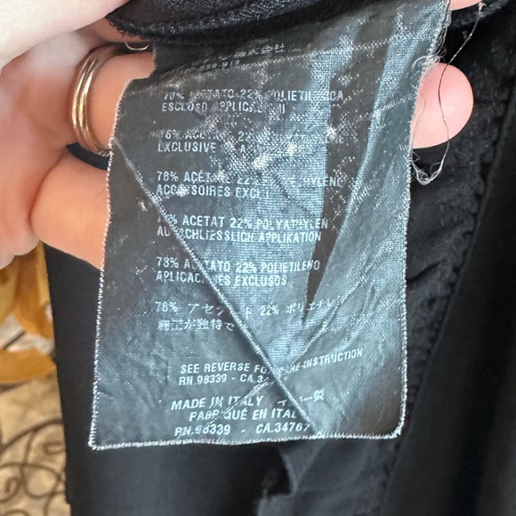 VTG PRADA FALL 2008 FRILL TRIM BLACK BOW CREPE DRESS - Picture 5 of 7